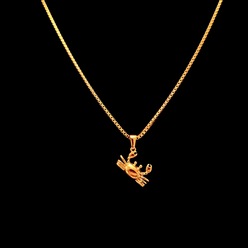 Stainless steel gold plated crab pendant